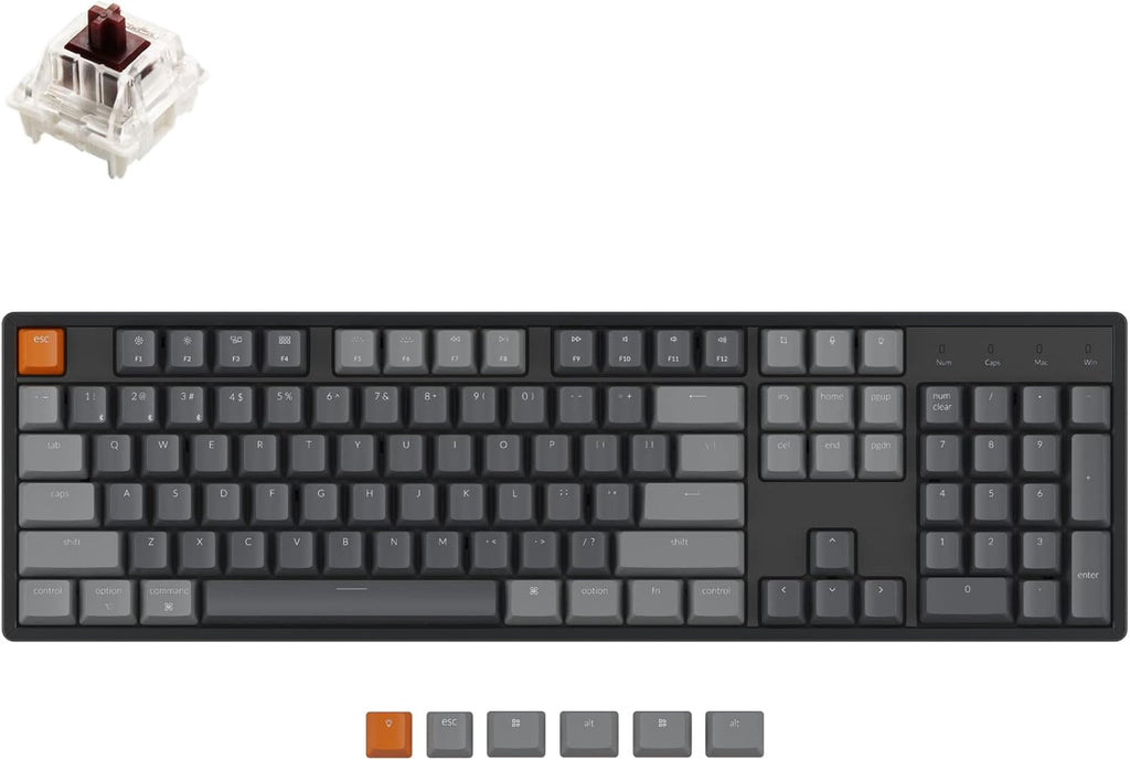 Full Size 104 Keys Bluetooth Wireless USB Wired Mechanical Gaming Keyboard N75997