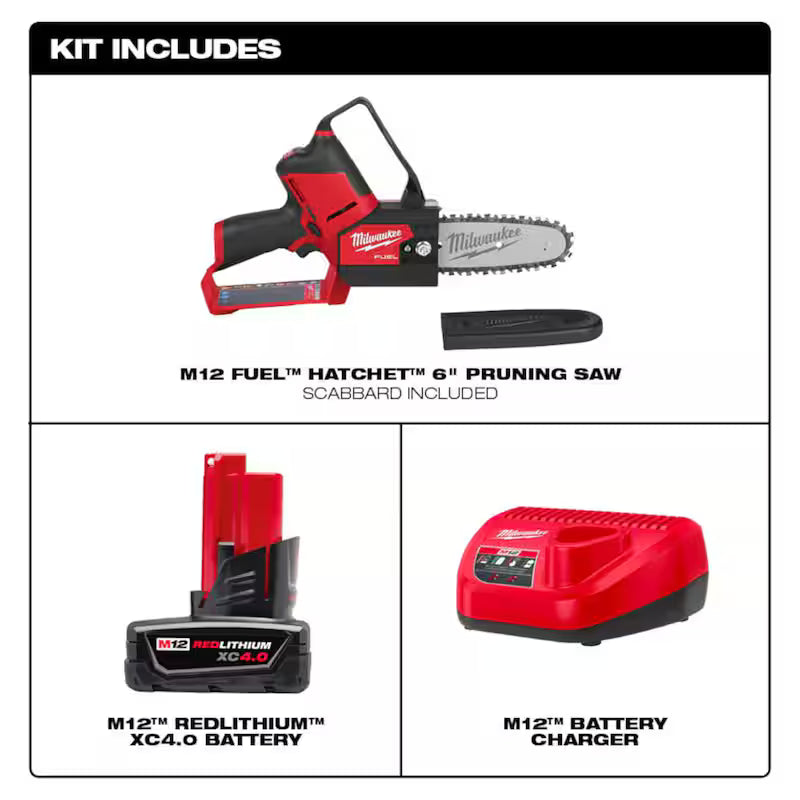 12V Lithium-Ion Brushless Pruning Saw Kit with Battery and Charger H755199