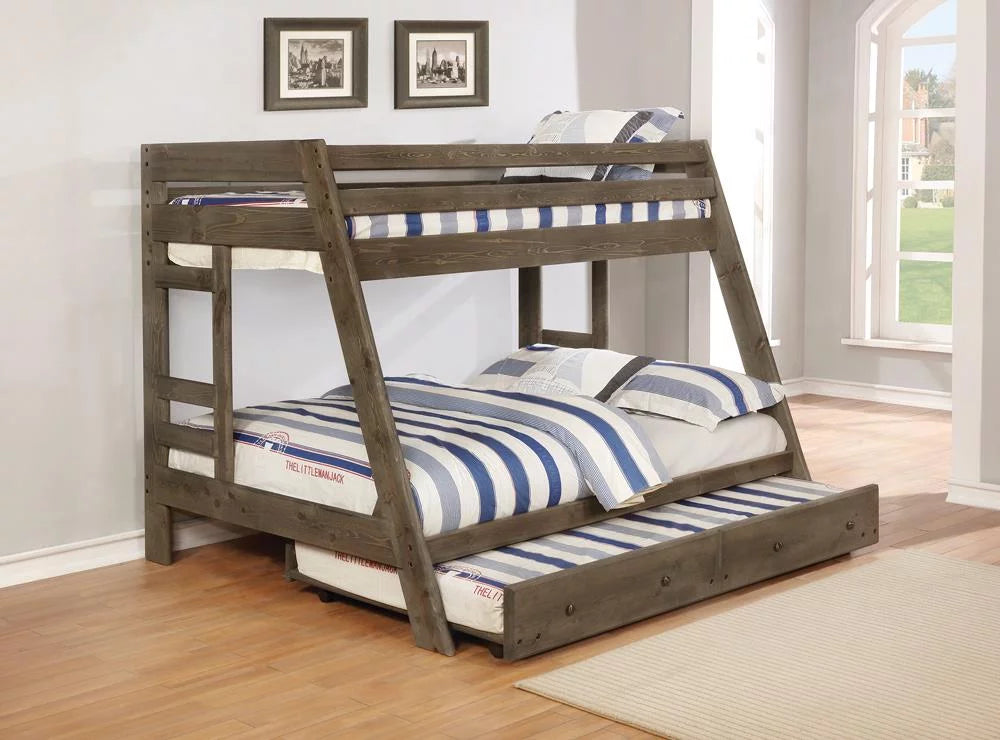 Gun Smoke Twin over Full Bunk Bed C1069