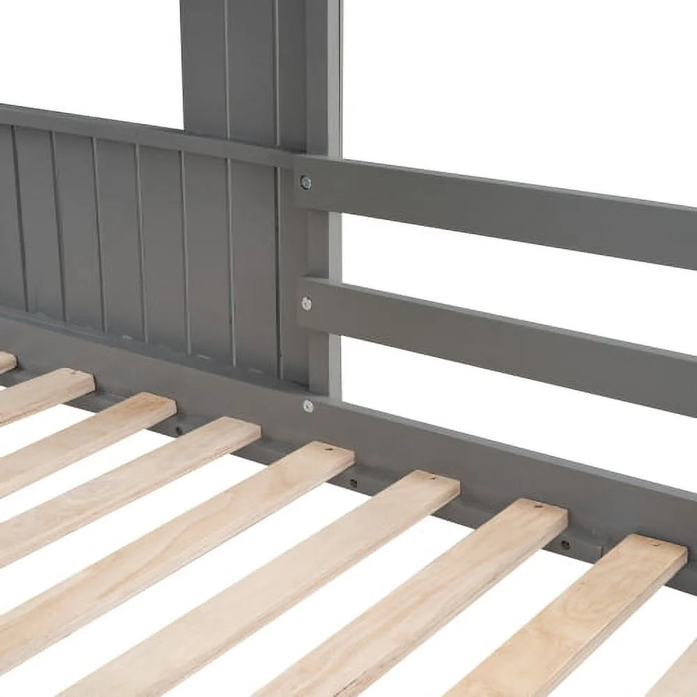 Pine Wood Twin-over-full Bunk Bed F1588