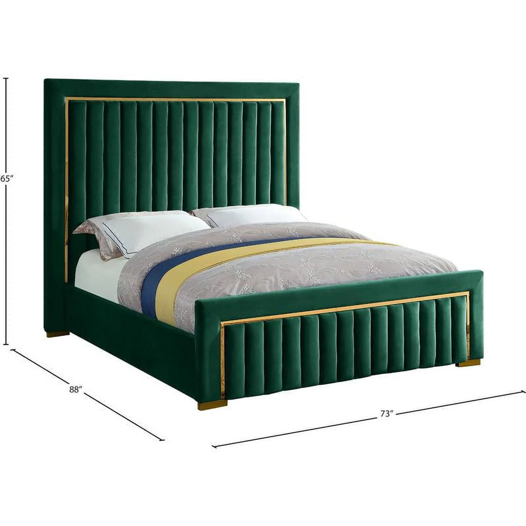 Solid Wood Velvet Queen Bed M180