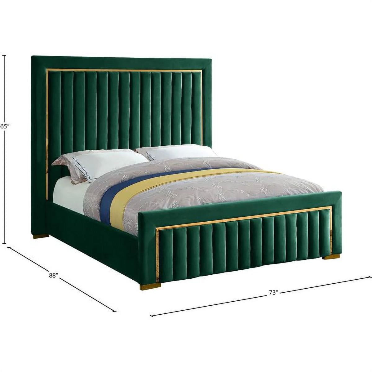 Solid Wood Velvet Queen Bed M180