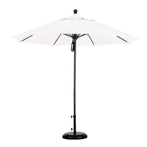 9& Fiberglass Market Umbrella Push Open Bronze/Olefin/White K615