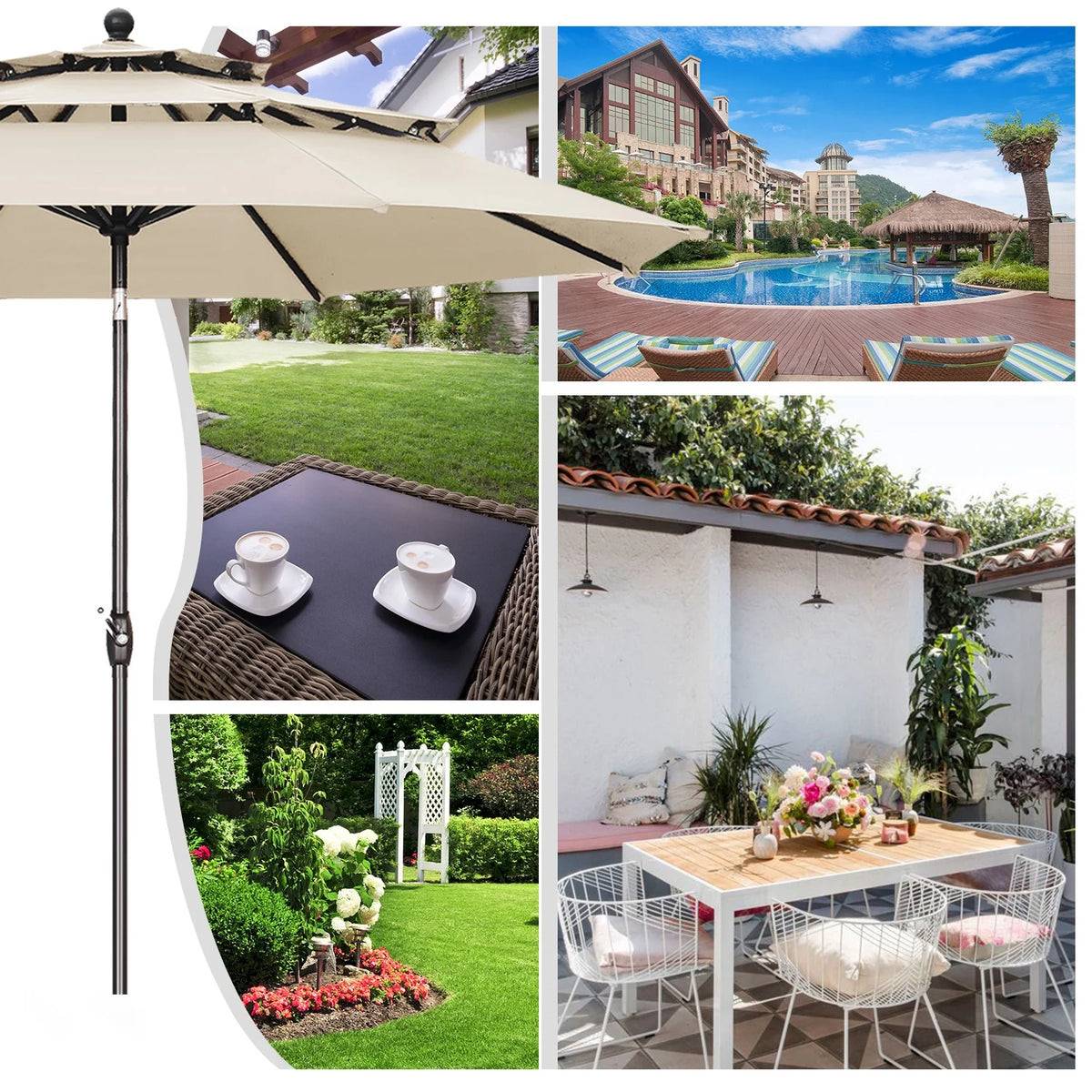 10FT Patio Umbrella with Crank and Tilt P388376
