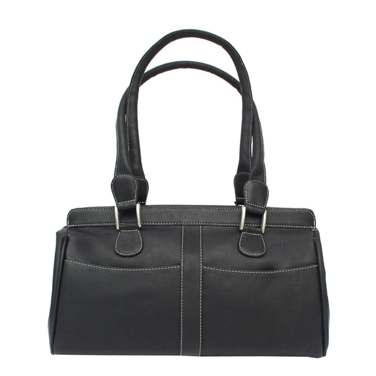 Black Leather Double Handle Handbag H35438