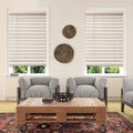 White 53.5x22 Cordless Faux Wood Blinds Q79492