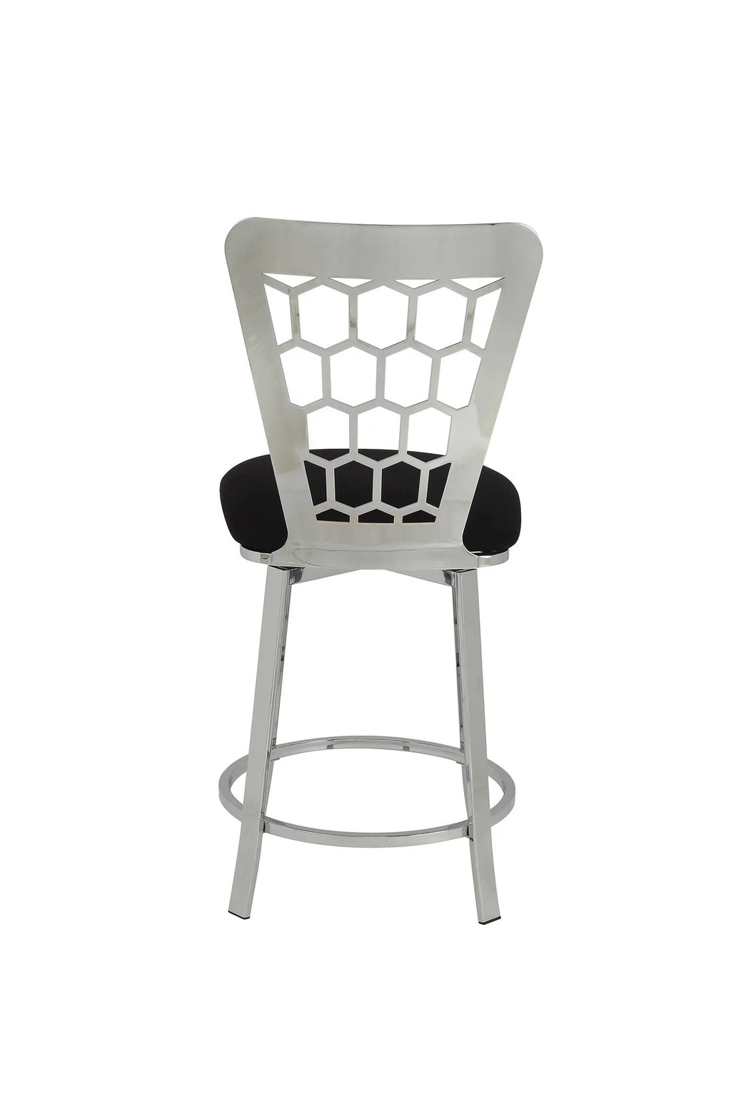 Black Microfiber Counter Height Chair Set of 2 N61394