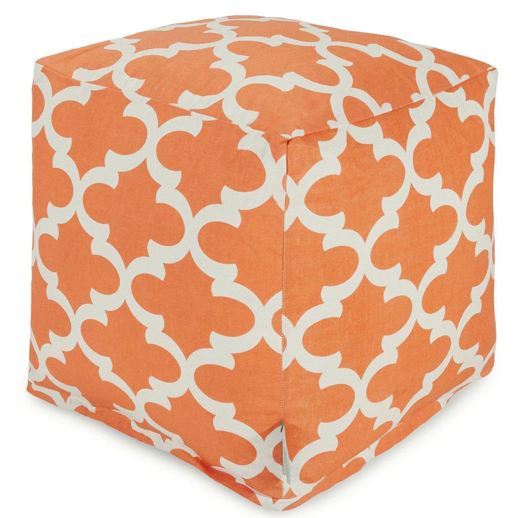 Gray Trellis Small Cube Ottoman Z51017
