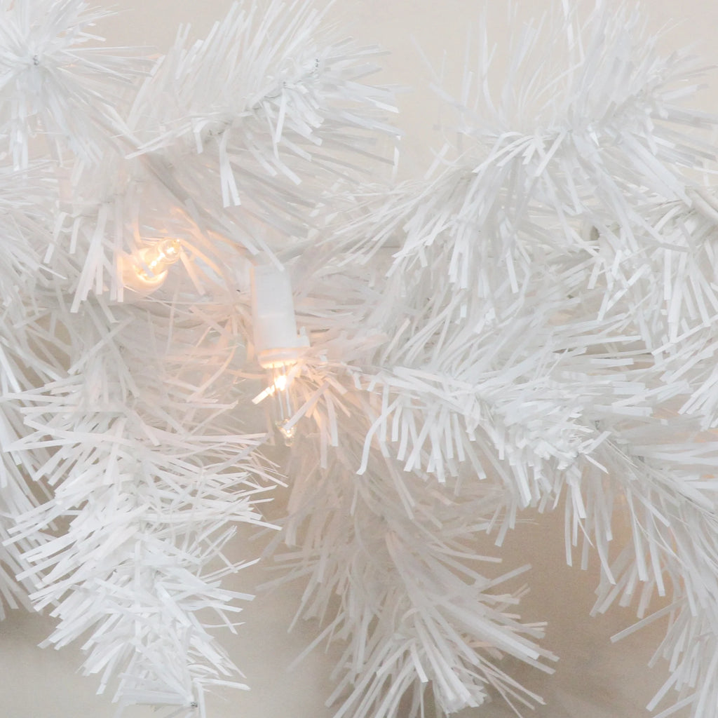 50' x 10" Prelit Snow White Christmas Garland with Clear Lights X51526