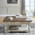 Antique White Drawer Square Cocktail Table L42089