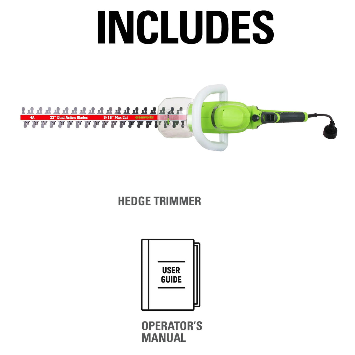 4 Amp 22-inch Corded Electric Hedge Trimmer R88694