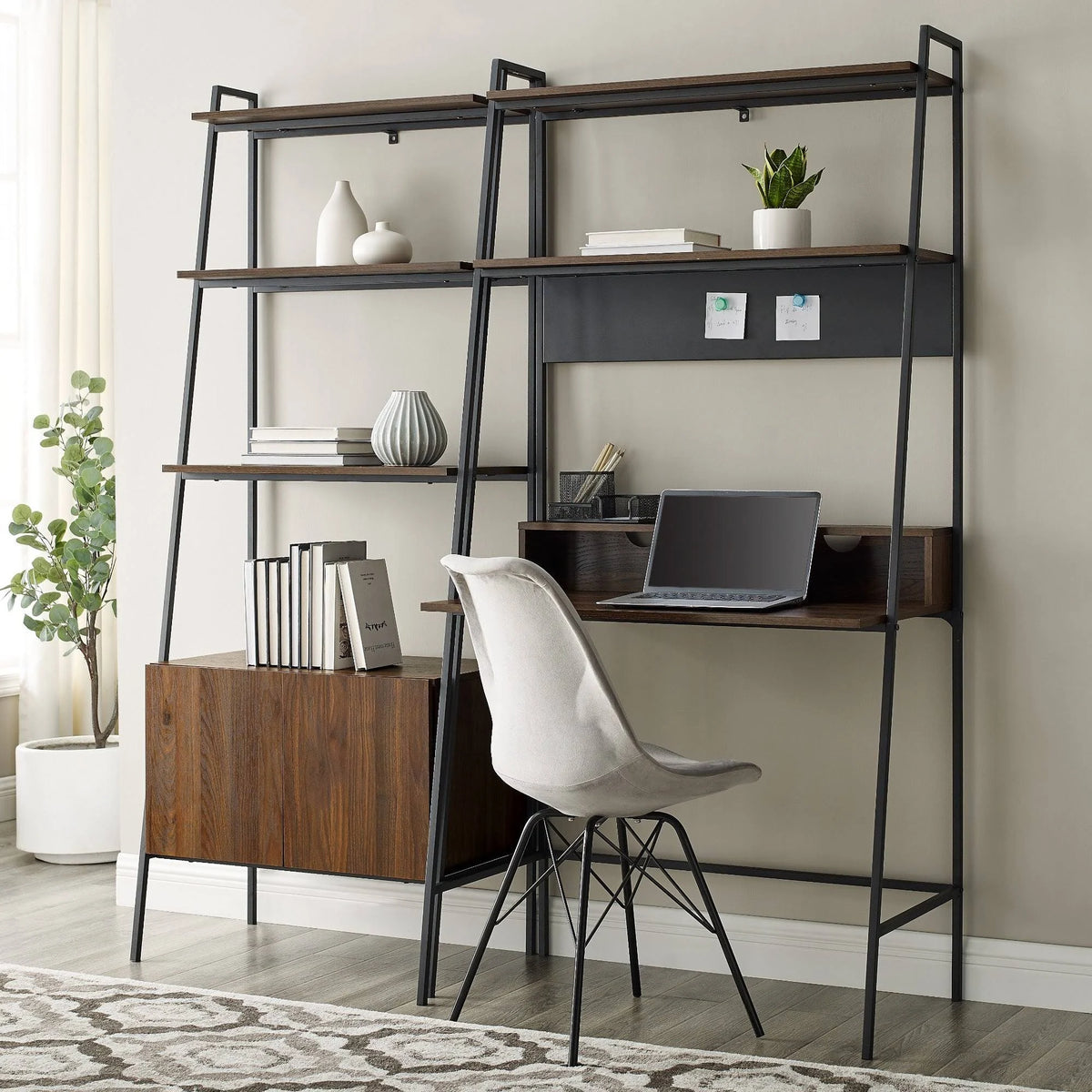 Mocha 2-Piece Desk and Storage Set X505