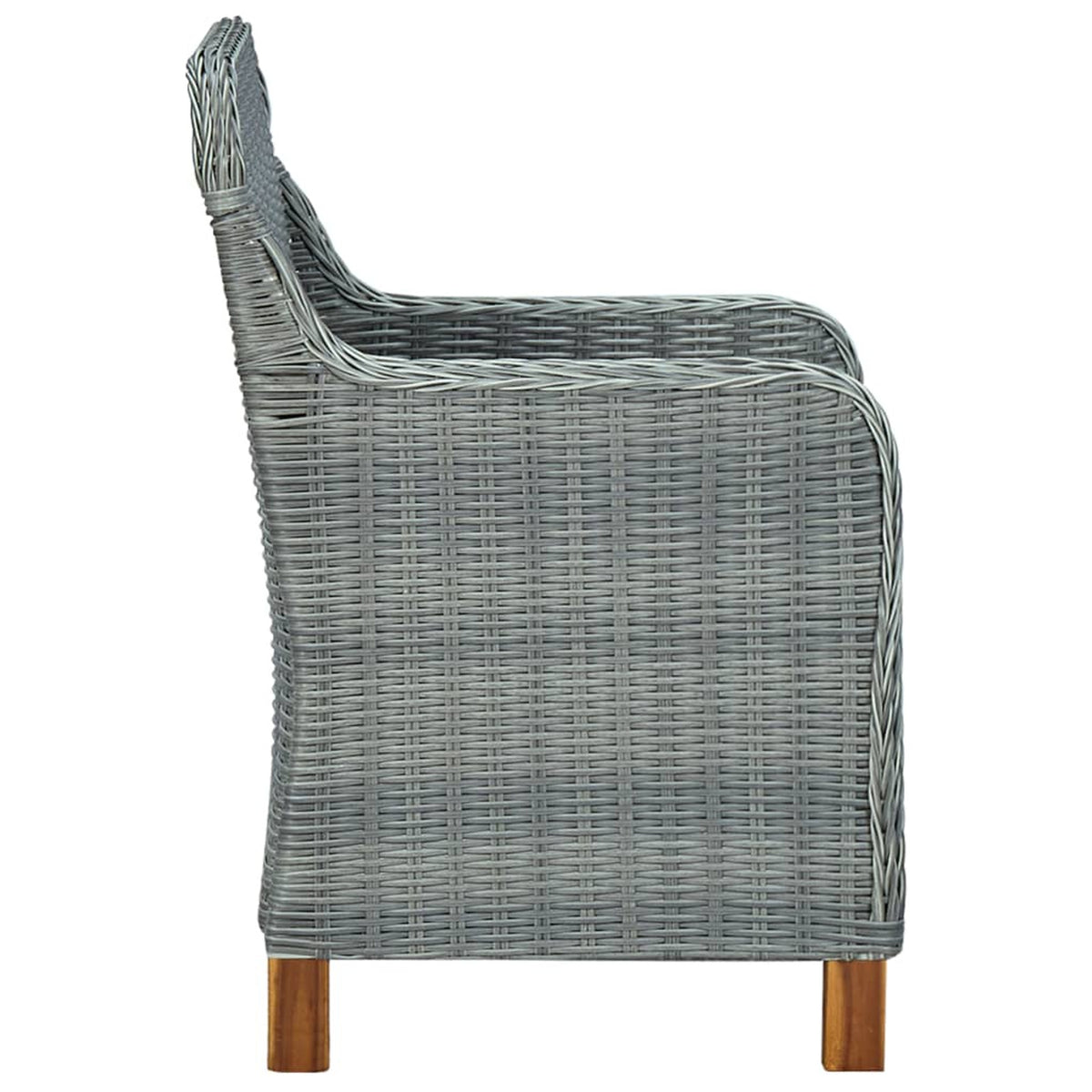 Light Gray Poly Rattan Garden Chairs with Cushions 2 pcs J948