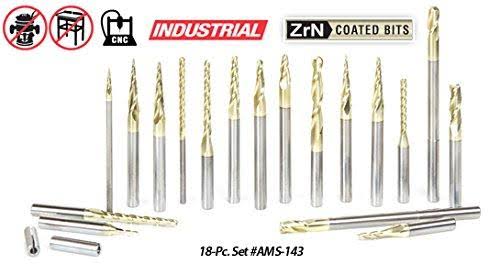 3-Pc ZrN Coated 1/4x22 Shank Router Bit Q5406