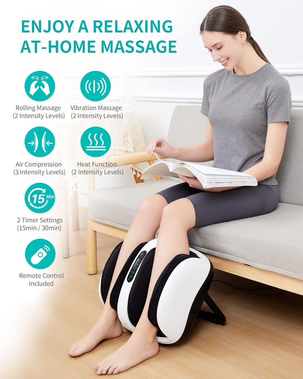 Shiatsu Foot and Calf Massager with Heat and Remote L6801
