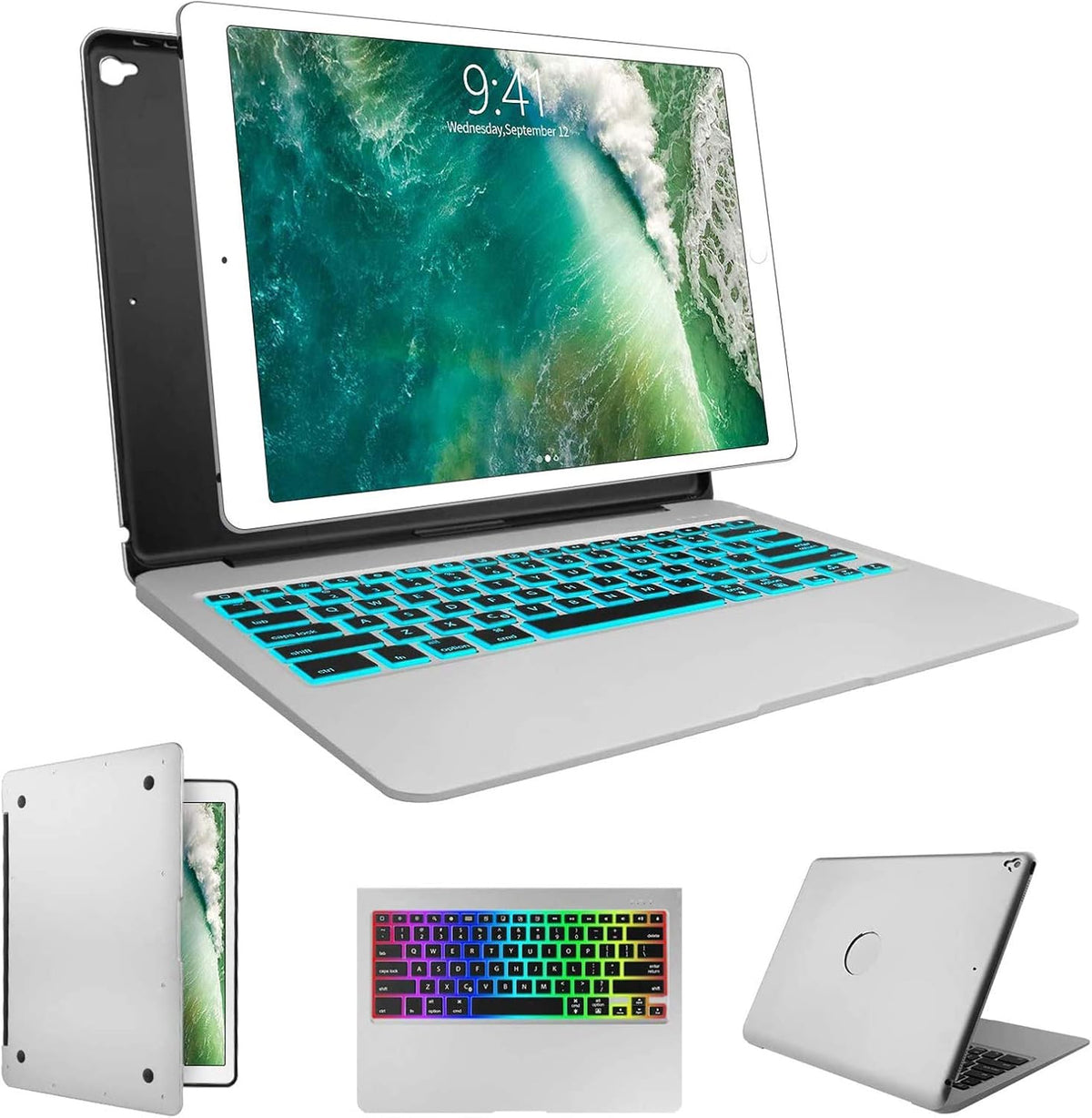 Silver Aluminum Alloy Backlit Keyboard Folio for iPad Pro 12.9 I717524
