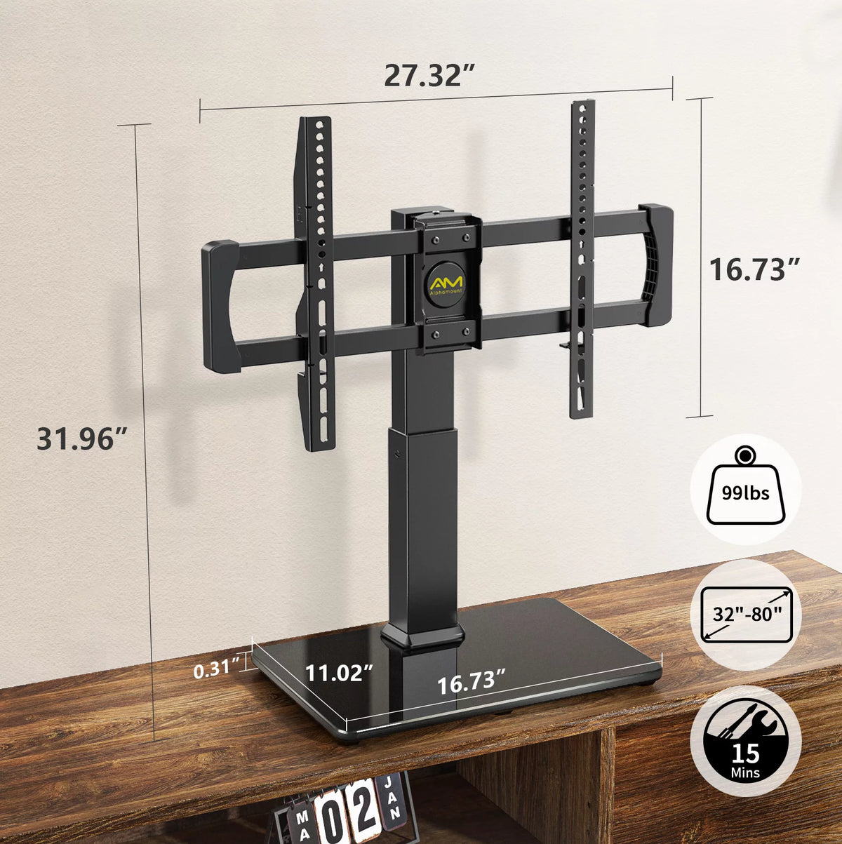 Universal Swivel TV Stand for 32-80" TVs W78975