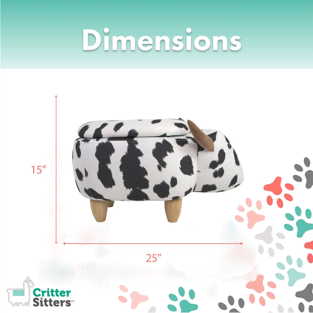 Black-White Cow Animal Shape Storage Ottoman C4474