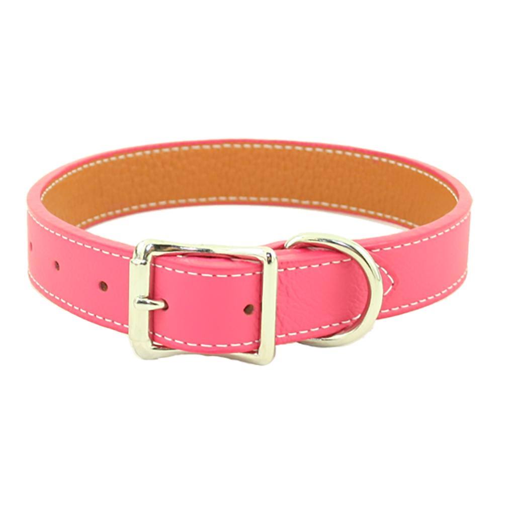 Navy Blue Italian Leather Dog Collar V96485