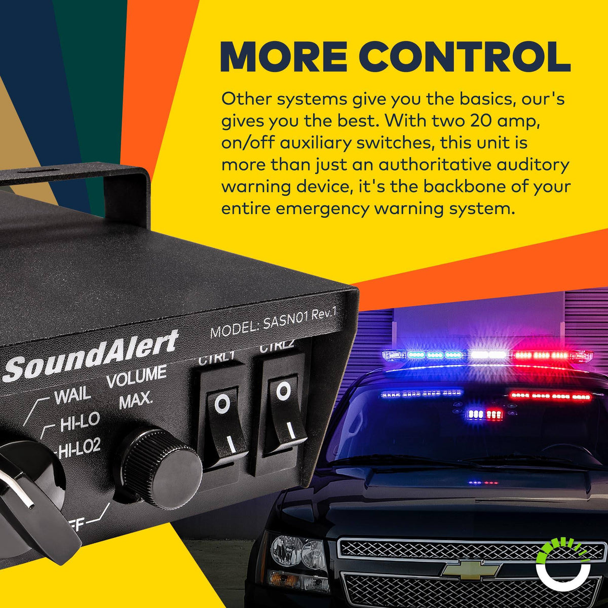 100W Emergency Police Siren Speaker 120-130dB PA System E5444