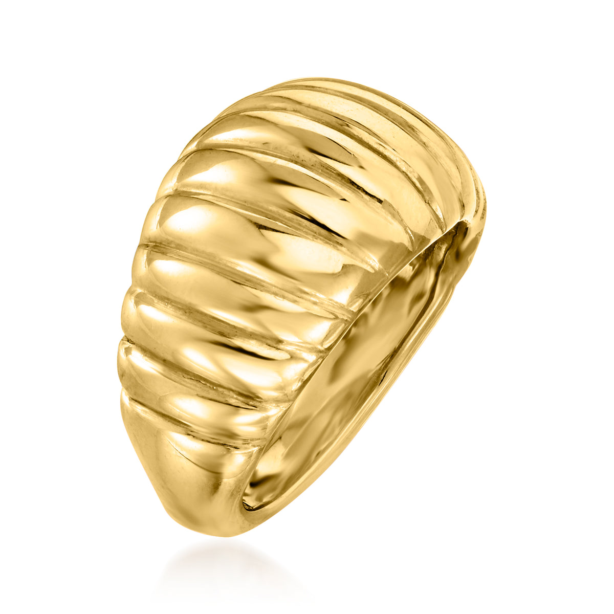 18kt Yellow Gold Electroform Dome Ring Y8448