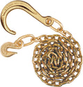 Tow Chain with Forged J Hook and Grab Hook, Grade 70, 6 Foot, Pack of 2 M270