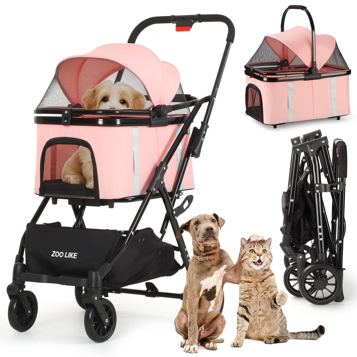 Foldable 4 Wheel Pet Stroller P42759