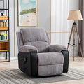 Brown Power Recliner Chair with Remote Control and Side Pockets D673