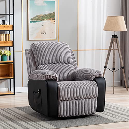Brown Power Recliner Chair with Remote Control and Side Pockets D673