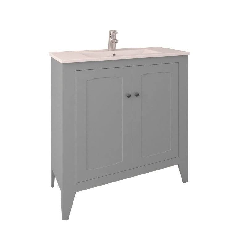 32x22 Grey Bathroom Vanity Cabinet Set with Ceramic Counter Top S21726