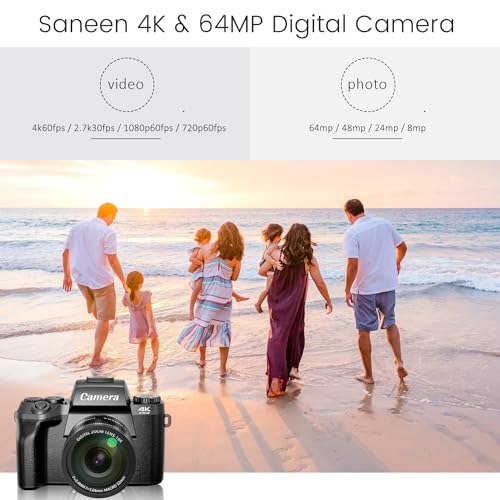 4K 64MP WiFi Touch Screen Digital Camera - Black B57413