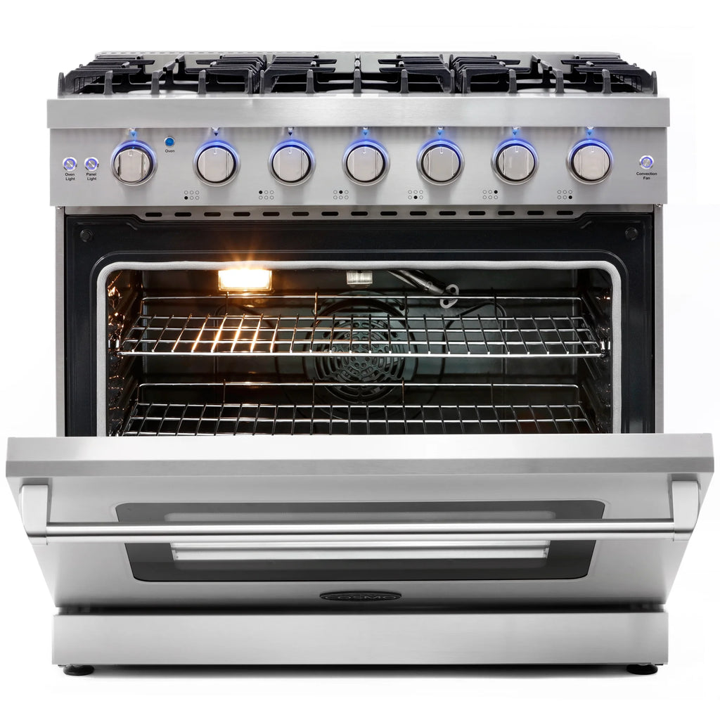 3 Piece Kitchen Appliance Package with Gas Range Range Hood and Wine Refrigerator T75654