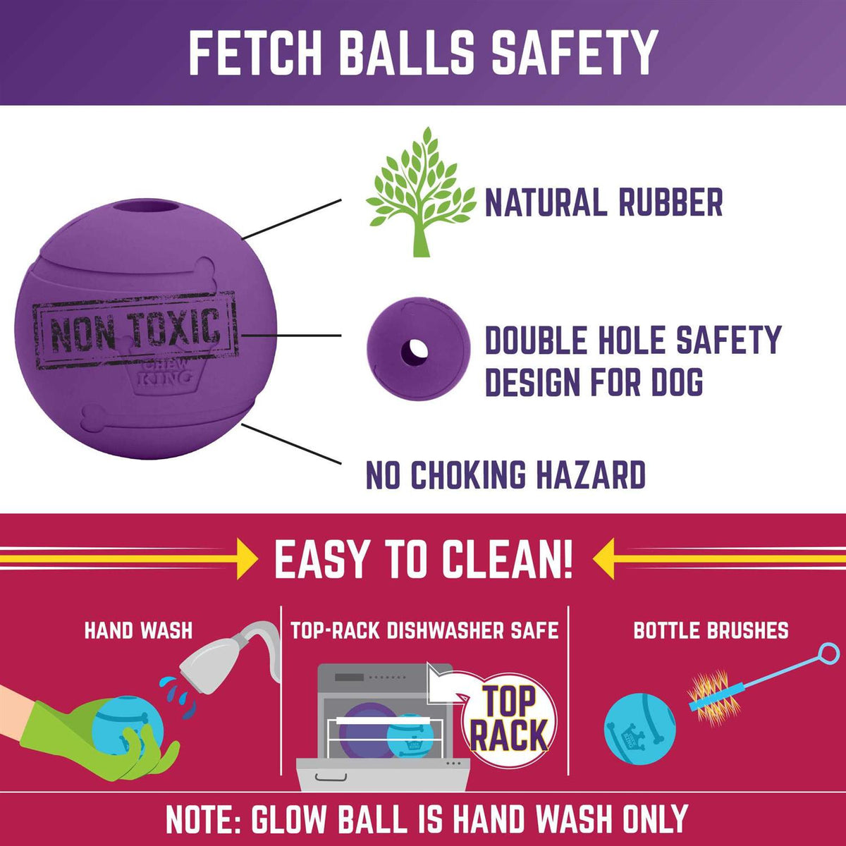 2.5 Durable Rubber Fetch Balls Dog Toy Q5514