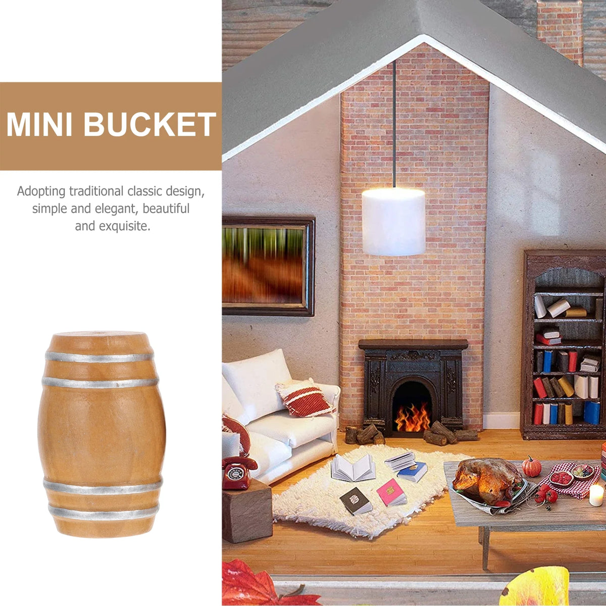 Wooden Barrel Beer Mini Dollhouse Drink Accessories P514