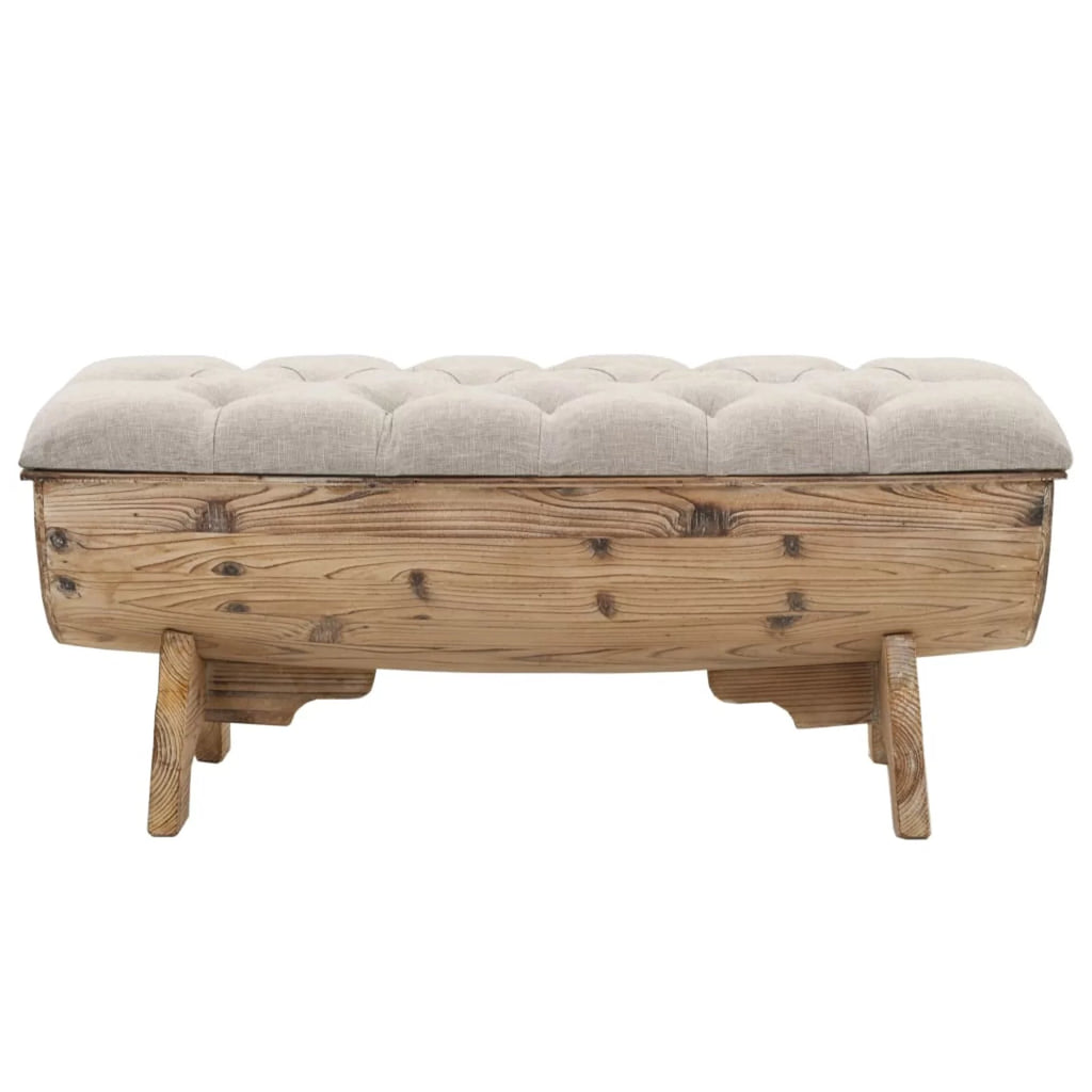 Wooden Storage Bench with Padded Seat Y594272