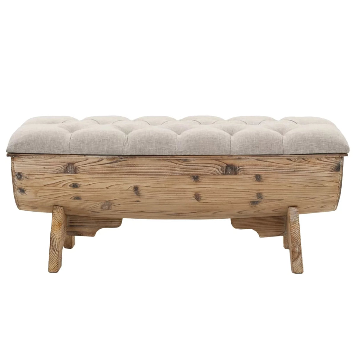Wooden Storage Bench with Padded Seat Y594272