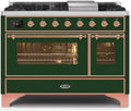 48 Dual Fuel Propane Gas Range in Emerald Green with Copper Trim B6606