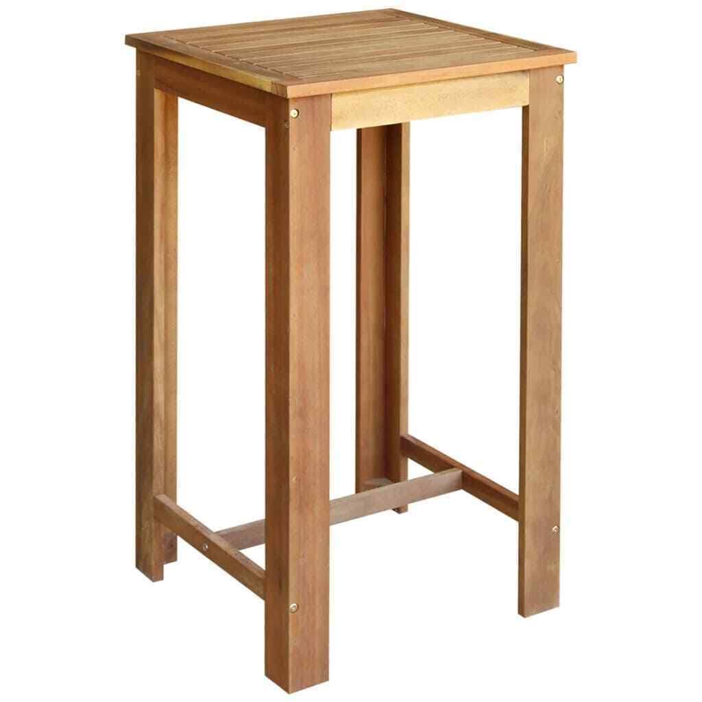 3 Pieces Solid Acacia Wood Bar Table and Chair Set A3144