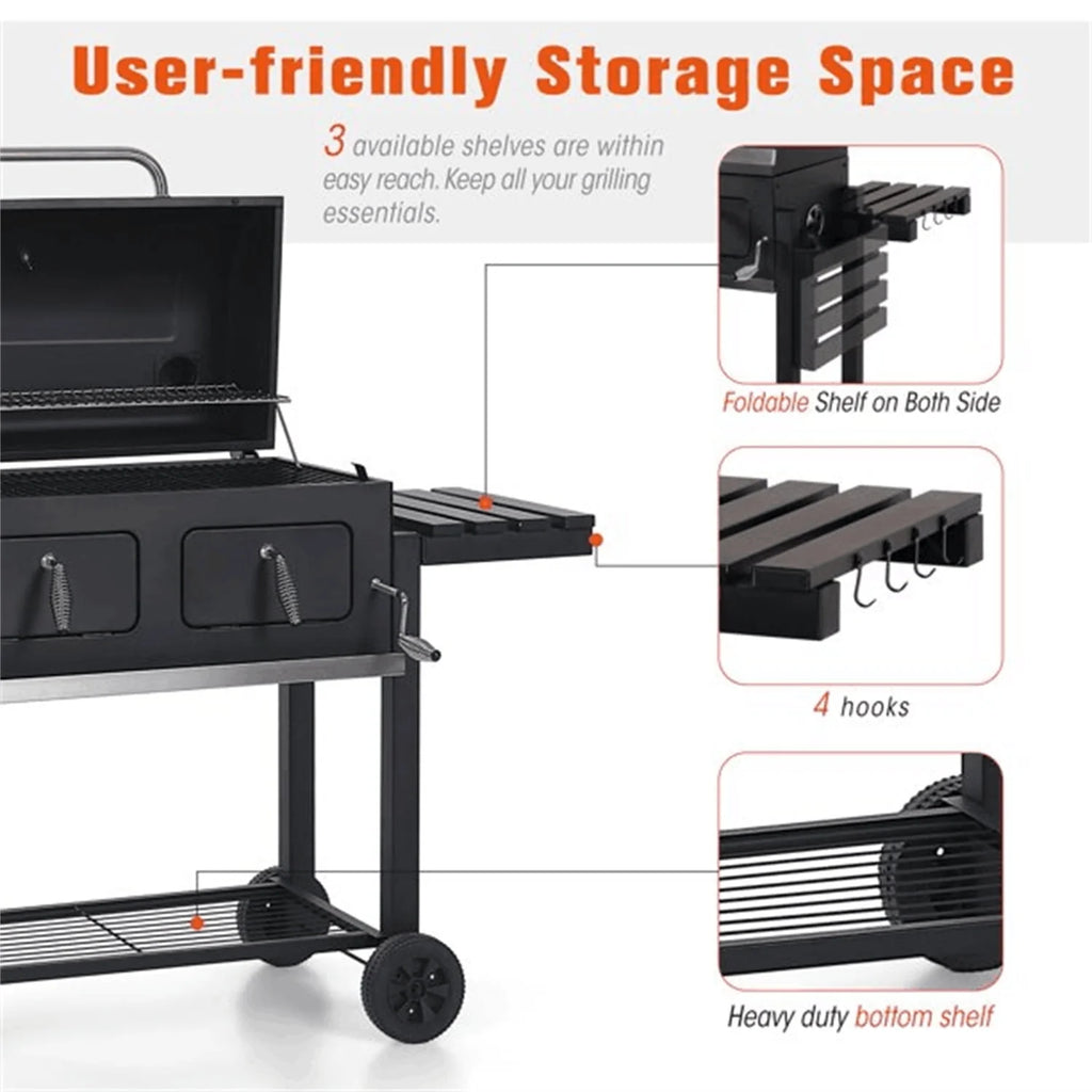 Charcoal Grill Portable BBQ Grill Black Q678