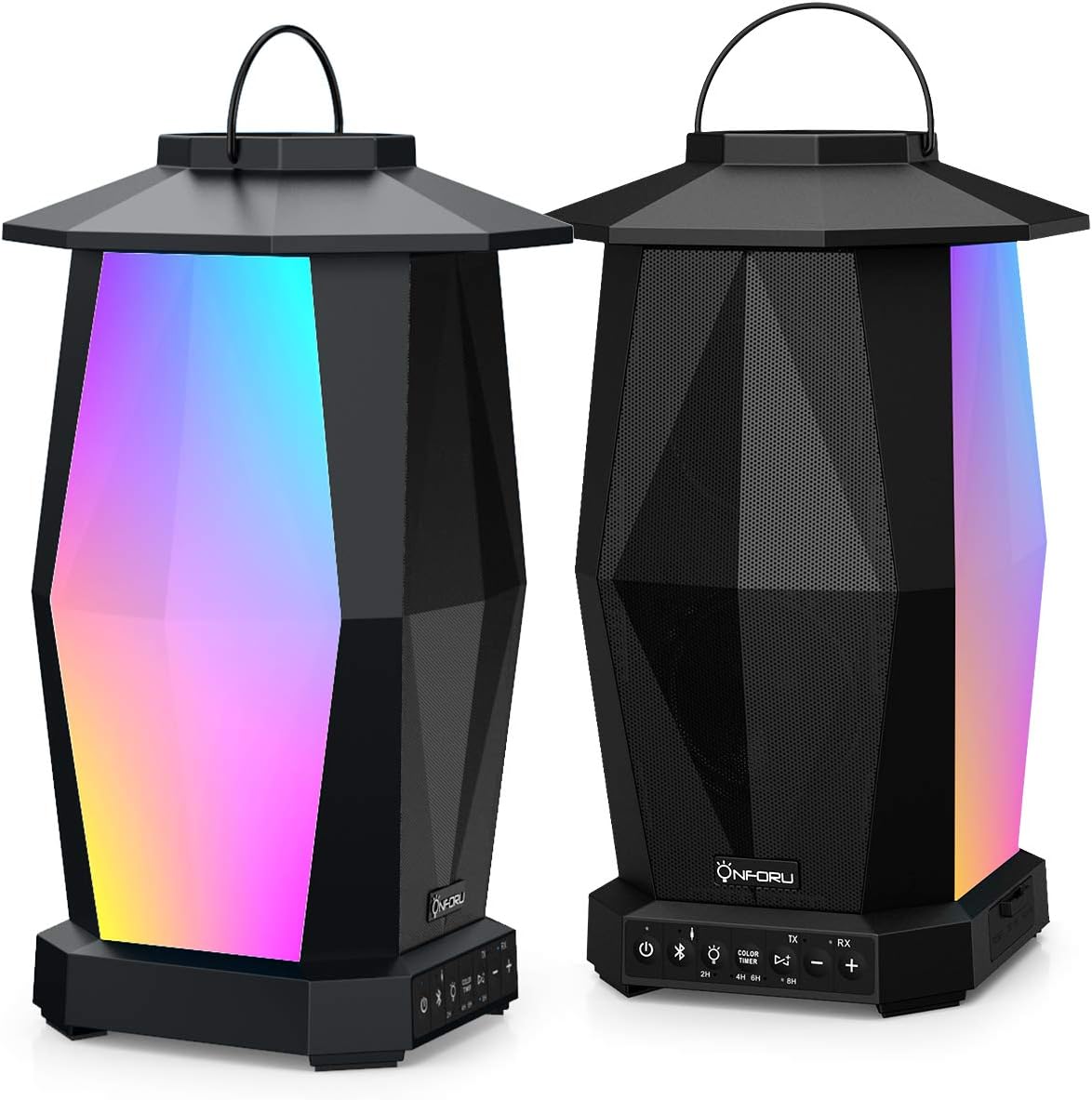 2 Pack 25W Wireless Outdoor Bluetooth Speakers with RGB LED Lights A554718