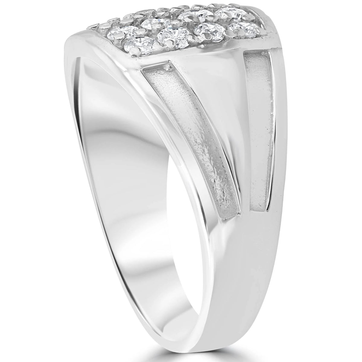 10k White Gold Diamond Mens Ring H1939