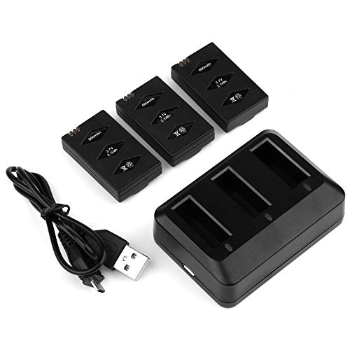 3 Pack 660mAh Rechargeable Battery with Charger C20997