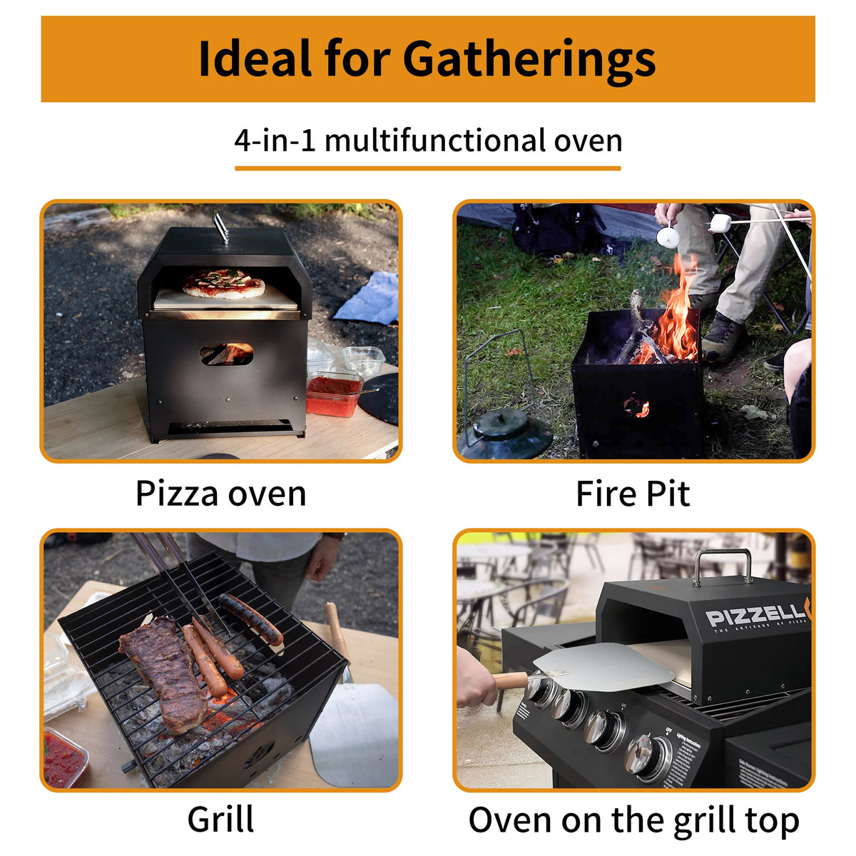 Black 16 inch Wood Fired Pizza Oven L162561