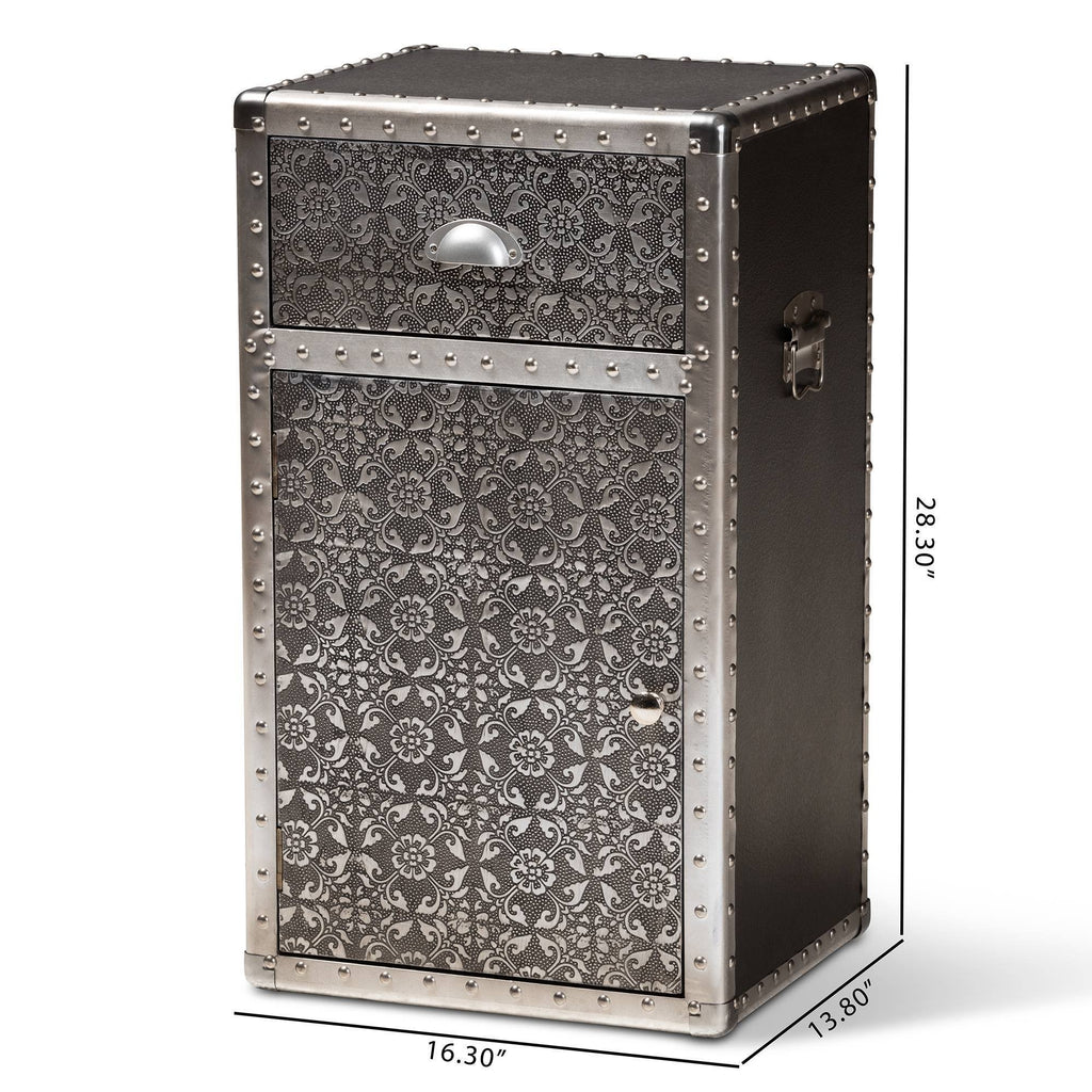Silver Metal Accent Cabinet N34774