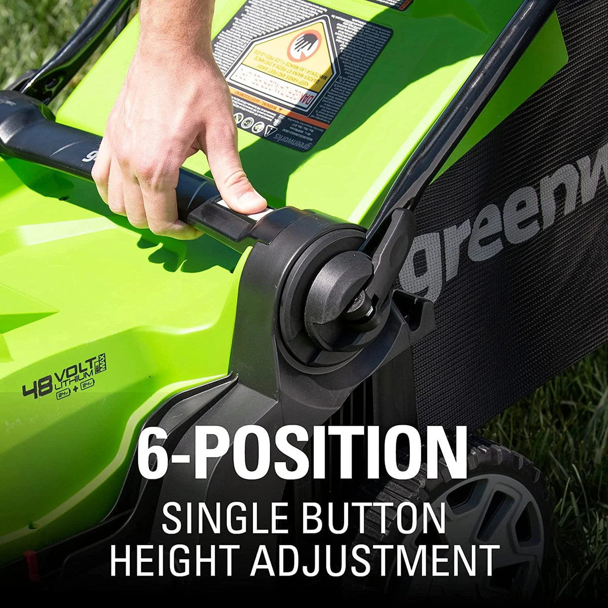 48V 17 Battery-Powered Push Lawn Mower with 2 x 24V 4Ah Batteries A73922