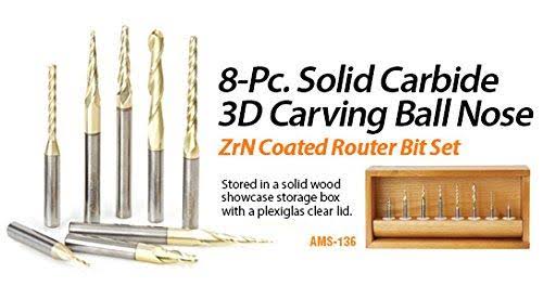 3-Pc ZrN Coated 1/4x22 Shank Router Bit Q5406