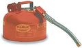 Red Galvanized Steel Type II Gas Safety Can with Flex Spout, 2 gallon Capacity L807414