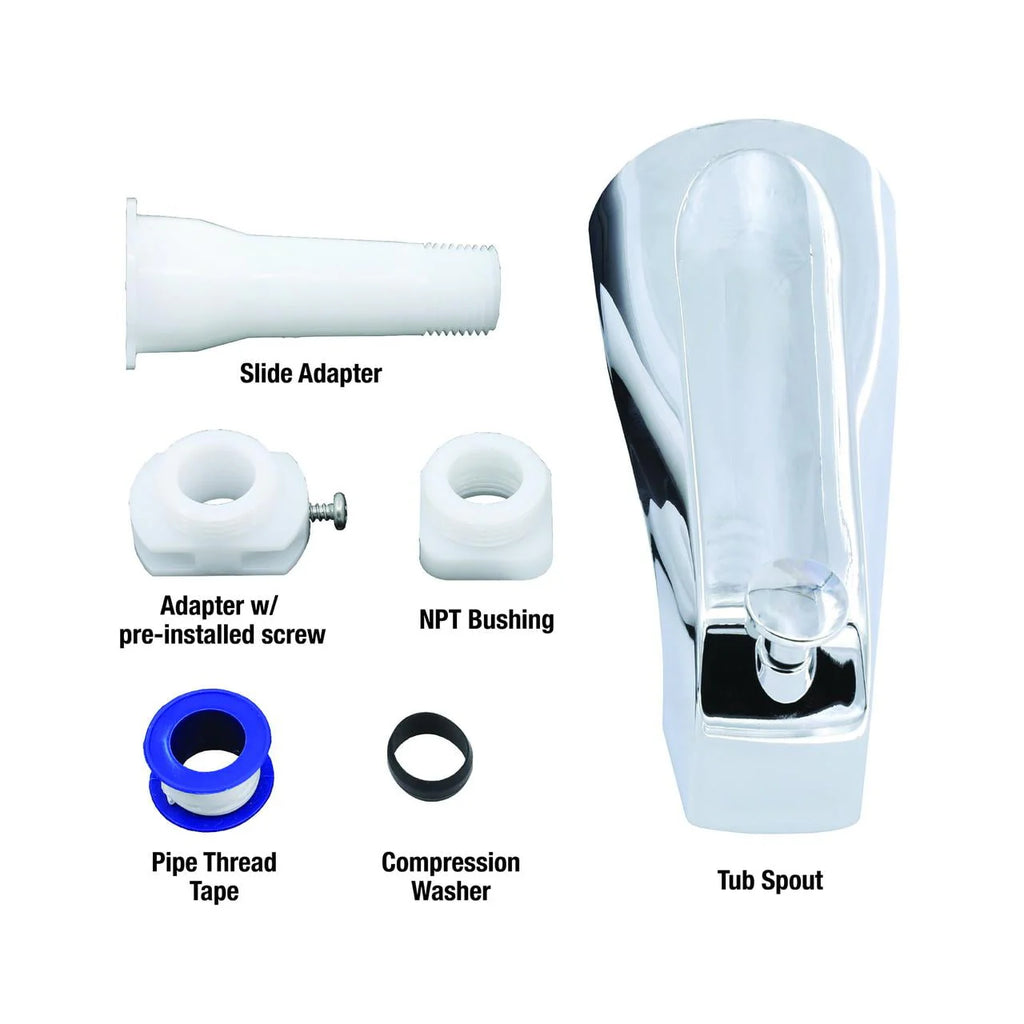 Metal Tub Spout with Diverter in Chrome K773