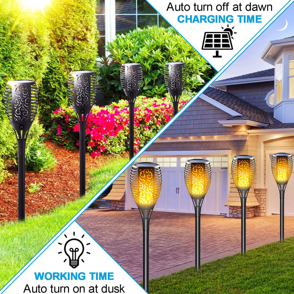 Solar Torch Light with Flickering Flame 8 Pack E910117