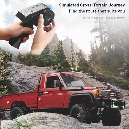 1/12 RC Rock Crawler 4x4 Remote Control Pickup Car Toy with 2 Batteries Y6141